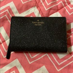 Kate spade black glitter wallet